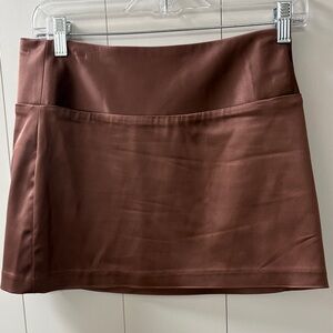 Sunday Best shiny Cocoa Mini Skirt